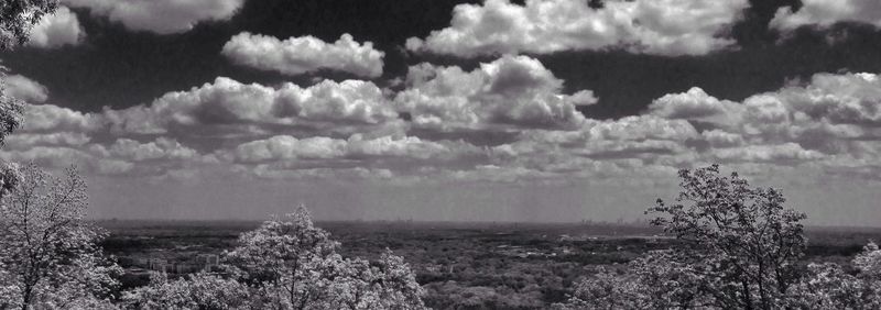 Scenic view of landscape against cloudy sky