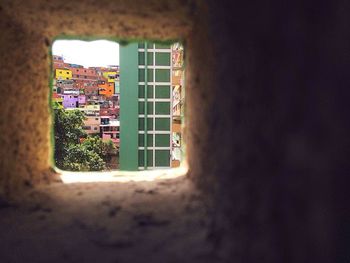 Close-up of window in city