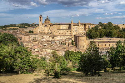 Scenic panoramic view of urbino, a famous town in italy built mostly during renaissance, italy