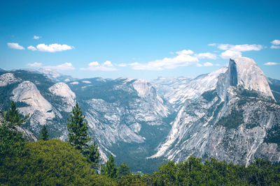 Scenic view of landscape against clear blue sky