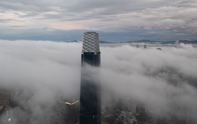 Low angle view of skyscrapers against sky