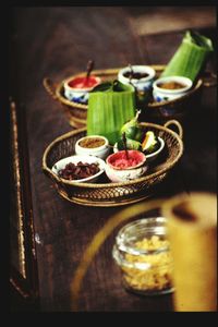 Close-up of food on table