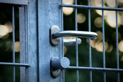 Close-up of closed metal door