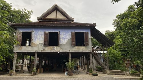 Exterior of old building against sky