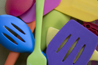 Close-up of colorful spoons