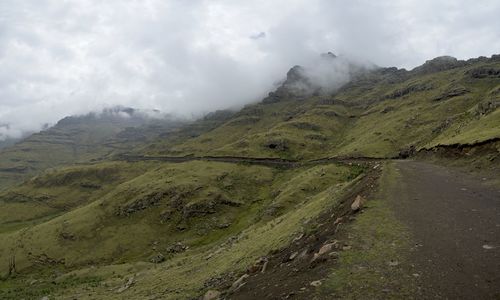 Landscape panorama in the simien mountains national park in the highlands of northern ethiopia.