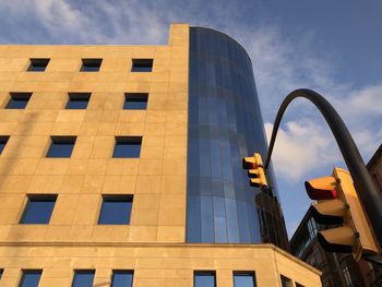 Low angle view of modern building against sky