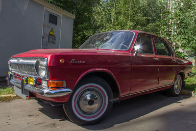 Vintage car parked on street