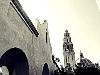 Low angle view of church against clear sky