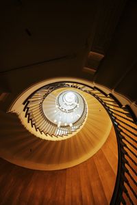 Directly below shot of spiral staircase