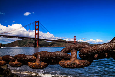 Golden gate bridge against sky