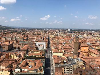 High angle view of townscape against sky