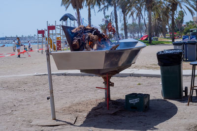 People relaxing on beach