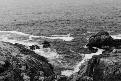 High angle view of sea shore