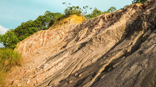 View of rock formation on land against sky