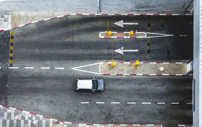 High angle view of cars on road