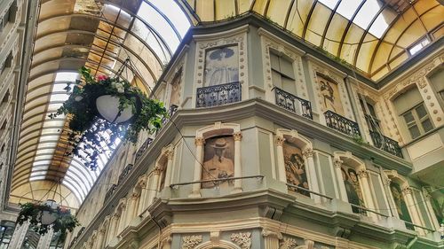 Low angle view of skylight in building