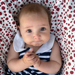 Close-up portrait of cute baby girl