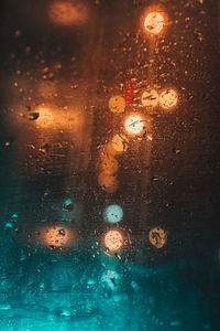 Full frame shot of wet glass window