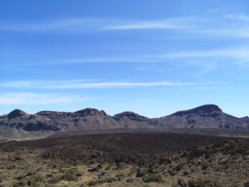 Scenic view of arid landscape against sky