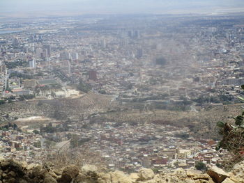High angle view of townscape against sky