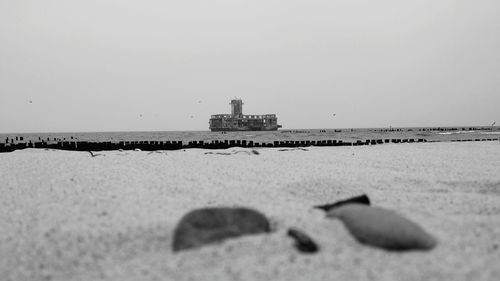 Surface level of calm beach