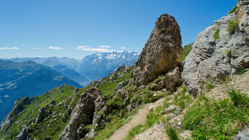 Scenic view of mountains against sky