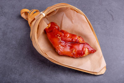 Close-up of food in plate on table