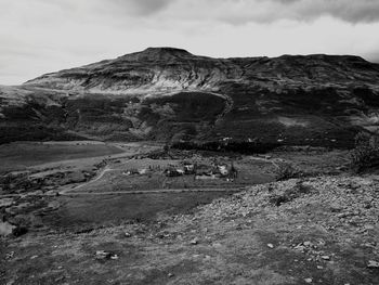 Scenic view of land against sky