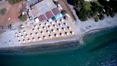 High angle view of swimming pool in sea