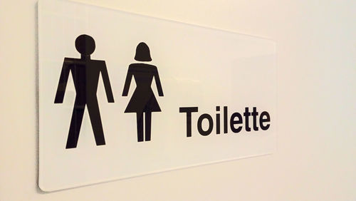 Close-up of information sign