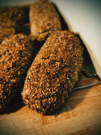 Close-up of bread on table