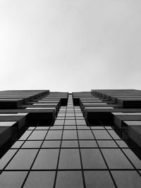 Low angle view of buildings against clear sky