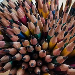 Full frame shot of multi colored pencils