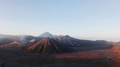 Panoramic view of volcanic mountain against sky