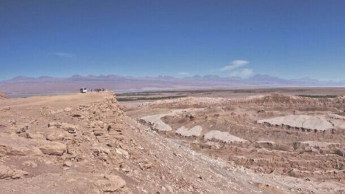 Scenic view of desert against sky