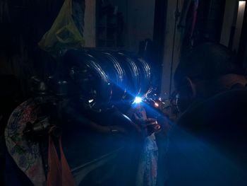 Man working at night