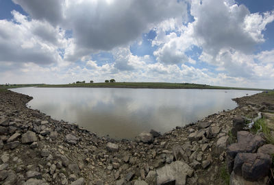 Panoramic view of lake against sky