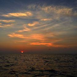 Scenic view of sea at sunset