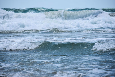 Waves rushing towards shore