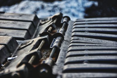 High angle view of rusty metal