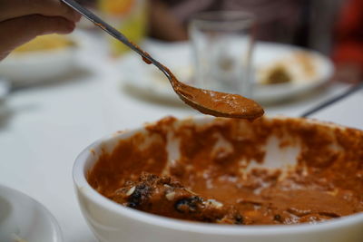 Close-up of indian food in bowl