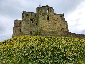 Low angle view of fort