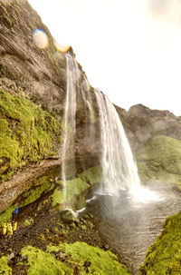 Scenic view of waterfall