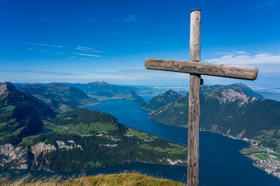 Panoramic view from fronalpstock on lake lucerne in switzerland.