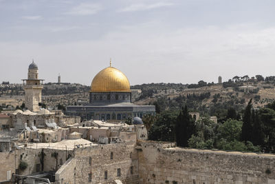 Panoramic view of historic building against sky. jerusalem old town