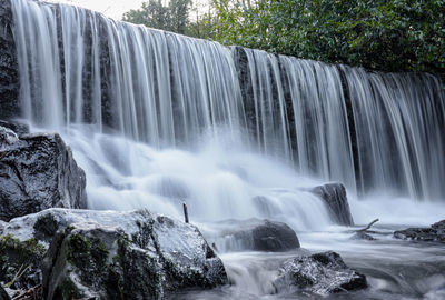 Scenic view of waterfall in forest