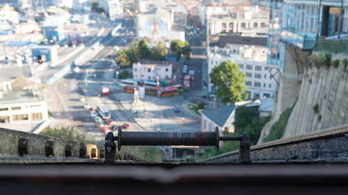 High angle view of street in chile