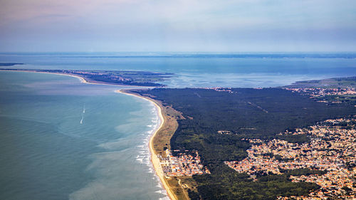 High angle view of sea against sky