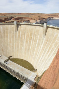 High angle view of dam